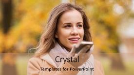  Presentation with season - Colorful slide deck enhanced with autumn park and using voice backdrop and a coral colored foreground