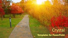  Presentation with fall foliage - Presentation design consisting of autumn-park-with-colorful-fall background and a tawny brown colored foreground