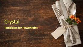  Presentation with cutlery - Audience pleasing PPT layouts consisting of autumn place setting with cutlery backdrop and a tawny brown colored foreground