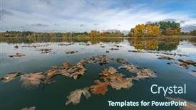  Presentation with pond - PPT layouts consisting of autumn-pond-near-trebon-southern background and a ocean colored foreground