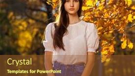  Presentation with oak - Slide set consisting of autumn-portrait-of-a-young background and a tawny brown colored foreground