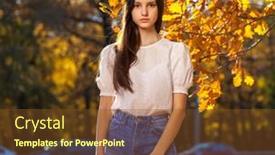  Presentation with oak - Beautiful slides featuring autumn-portrait-of-a-young backdrop and a tawny brown colored foreground