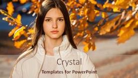  Presentation with oak - Theme featuring autumn-portrait-of-a-young background and a lemonade colored foreground