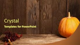  Presentation with thanksgiving - Slides featuring autumn-pumpkins-and-dry-berry background and a tawny brown colored foreground