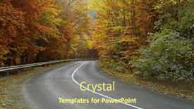  Presentation with fall colors - PPT layouts with autumn-road-leading-through background and a tawny brown colored foreground