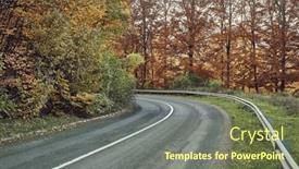  Presentation with woods - Slide deck featuring autumn-road-leading-through background and a  colored foreground