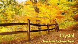  Presentation with scene - Theme with autumn scene landscape at letchworth background and a tawny brown colored foreground