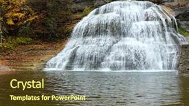  Presentation with waterfalls - Slide set enhanced with autumn-scene-landscape-of-waterfalls background and a tawny brown colored foreground