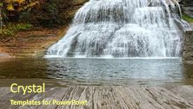  Presentation with waterfalls - PPT theme enhanced with autumn-scene-landscape-of-waterfalls background and a violet colored foreground