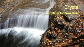  Presentation with waterfalls - Audience pleasing PPT layouts consisting of autumn scene landscape of waterfalls at buttermilk falls state park backdrop and a violet colored foreground