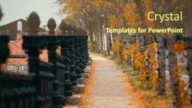  Presentation with budapest - Theme enhanced with autumn-scene-on-the-streets background and a tawny brown colored foreground