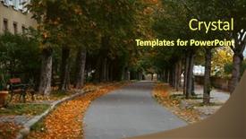  Presentation with budapest - Presentation theme having autumn-scene-on-the-streets background and a tawny brown colored foreground