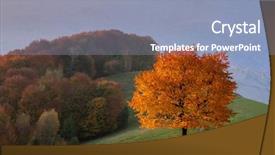  Presentation with autumn leaves falling - Cool new slides with autumn scene with falling leaves backdrop and a  colored foreground