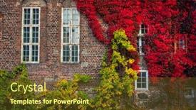  Presentation with autumn leaves - Theme having autumn-scenery-of-gdansk background and a tawny brown colored foreground