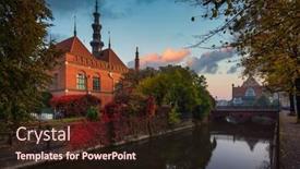  Presentation with autumn leaves - Presentation theme with autumn-scenery-of-gdansk background and a wine colored foreground