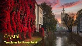  Presentation with autumn leaves - Presentation having autumn-scenery-of-gdansk background and a tawny brown colored foreground