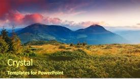  Presentation with transylvania - PPT theme consisting of autumn scenes - majestic sunset in the mountains background and a  colored foreground
