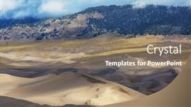 Presentation with sand dunes - Colorful PPT layouts enhanced with autumn-season-in-great-sand backdrop and a coral colored foreground