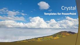  Presentation with season - Slides with autumn-season-in-mountains-colorful background and a teal colored foreground