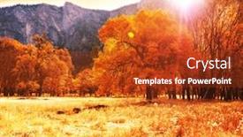  Presentation with yosemite - Presentation theme having autumn season in yosemite background and a tawny brown colored foreground