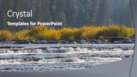  Presentation with autumn blue - Presentation design with autumn-season-on-the-blue background and a dark gray colored foreground