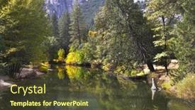  Presentation with autumn - PPT layouts featuring autumn-shallow-river-in-mountain background and a tawny brown colored foreground