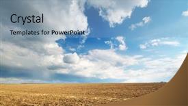  Presentation with nature meadow baby and child - Amazing slide deck having autumn skies - dry meadow composition of nature backdrop and a light blue colored foreground