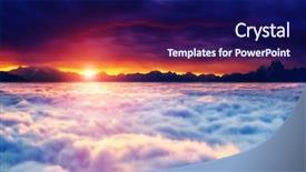 Presentation with mountains fantasy abstract nature landscape - PPT layouts consisting of autumn skies - fantastic foggy landscape glowing background and a navy blue colored foreground