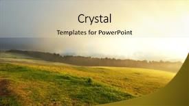  Presentation with fog - Presentation featuring autumn skies - fog on meadow background and a  colored foreground