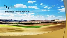  Presentation with compass italy - Colorful PPT theme enhanced with autumn skies - hills of barley in tuscany backdrop and a light blue colored foreground