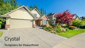  Presentation with north america - Colorful PPT layouts enhanced with autumn skies - perfect neighborhood houses in suburb backdrop and a soft green colored foreground