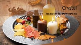  Presentation with aromatherapy - Amazing PPT layouts having essential oil - autumn spa and aromatherapy backdrop and a red colored foreground