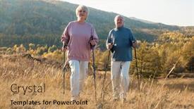  Presentation with sunny fall - Presentation design featuring autumn-sport-in-finland-nordic background and a coral colored foreground