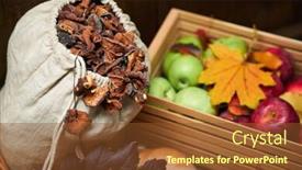  Presentation with natural ingredients - Slides featuring autumn-still-life-in-rustic background and a tawny brown colored foreground