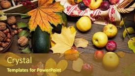  Presentation with natural ingredients - Audience pleasing PPT layouts consisting of autumn-still-life-in-rustic backdrop and a tawny brown colored foreground