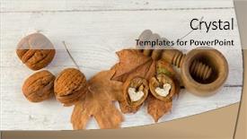  Presentation with fall leaves - Theme with autumn-still-life-of-fall background and a  colored foreground