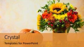  Presentation with detox green smoothies still life - Slides featuring autumn still life with flowers background and a gold colored foreground