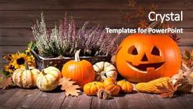  Presentation with detox green smoothies still life - Cool new presentation theme with autumn still life with halloween backdrop and a tawny brown colored foreground