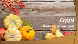  Presentation with autumn leaves - Theme featuring autumn still life with pumpkins background and a  colored foreground
