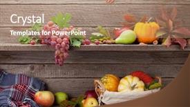  Presentation with barn wood autumn apples - Beautiful slide set featuring autumn still life with pumpkins backdrop and a coral colored foreground