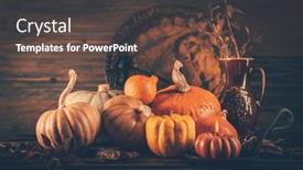  Presentation with candles - PPT theme having autumn-still-life-with-pumpkins and a  colored foreground