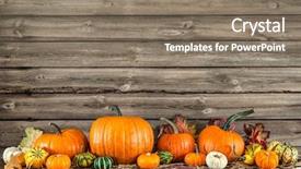  Presentation with still life crucifixion table - Beautiful PPT theme featuring autumn still life with pumpkins backdrop and a coral colored foreground