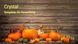  Presentation with country - Audience pleasing slide set consisting of autumn still life with pumpkins backdrop and a tawny brown colored foreground