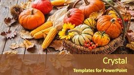  Presentation with autumn leaves - Amazing slides having autumn still life with pumpkins backdrop and a tawny brown colored foreground