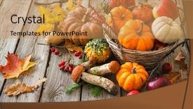  Presentation with detox green smoothies still life - Slide set with autumn still life with pumpkins background and a coral colored foreground