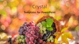  Presentation with grape - Presentation theme with autumn-still-life-with-ripe background and a yellow colored foreground