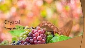  Presentation with grape - Presentation theme having autumn-still-life-with-ripe background and a yellow colored foreground