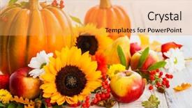  Presentation with fruits - Amazing presentation theme having autumn still life with seasonal backdrop and a yellow colored foreground
