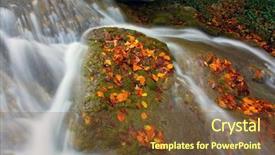  Presentation with stream - Beautiful theme featuring autumn stream with stone covered leafage backdrop and a tawny brown colored foreground