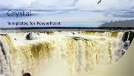  Presentation with water sun - Beautiful PPT theme featuring autumn-sun-shines-through backdrop and a sky blue colored foreground